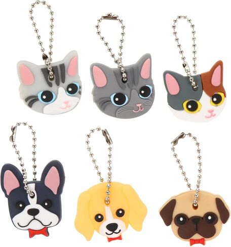 galpada 6pcs الكرتون مفتاح مجموعة الحيوانات الأليفة العلامات عيد الميلاد ديكور سيارة مفتاح سلسلة سيارة حلقة رئيسية الحيوان سيارة المفاتيح الزخرفية مفتاح يغطي الحديد مفتاح الأغطية الواقية مفتاح الزخرفية يغطي سحر قذيفة ملكة جمال in Kuwait