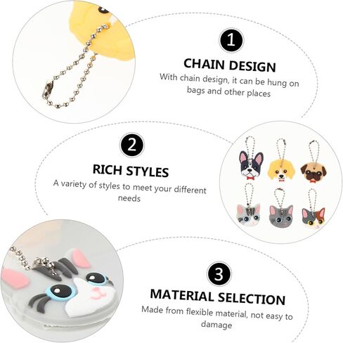 galpada 6pcs الكرتون مفتاح مجموعة الحيوانات الأليفة العلامات عيد الميلاد ديكور سيارة مفتاح سلسلة سيارة حلقة رئيسية الحيوان سيارة المفاتيح الزخرفية مفتاح يغطي الحديد مفتاح الأغطية الواقية مفتاح الزخرفية يغطي سحر قذيفة ملكة جمال in Kuwait