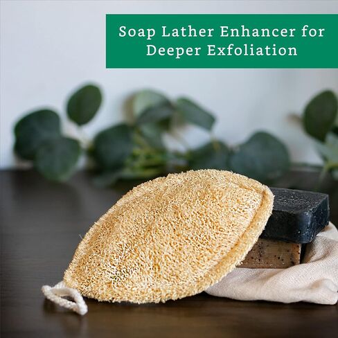 Natural Loofah Exfoliating Sponge (3 Pack) - Loofa Body Scrubber - Loofah Sponge - Loofah Exfoliating Body Scrubber - Organic Loofah - Shower Luffa Sponges - Exfoliating Loofah - Biodegradable Loofah in Saudi Arabia