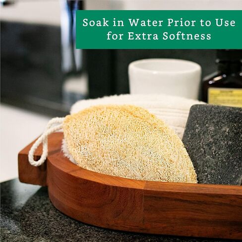 Natural Loofah Exfoliating Sponge (3 Pack) - Loofa Body Scrubber - Loofah Sponge - Loofah Exfoliating Body Scrubber - Organic Loofah - Shower Luffa Sponges - Exfoliating Loofah - Biodegradable Loofah in Saudi Arabia