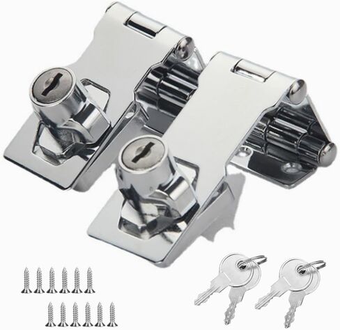 Double Hinge Cabinet Locks with Keys Zinc Alloy Keyed Door Lock Hasp Latch Heavy Duty Cabinet Locks with Keys Double Hinge Keyed Shed Lock Door Lock with Key for Cabinets (1 Pack) in Saudi Arabia