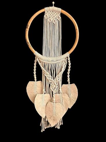 Large Black Dream Catcher Macrame with Woven Tassels Pom Poms & Beads Boho Wall Home Decor Gift - XL Size - 34" Long & 12" Wide in Kuwait