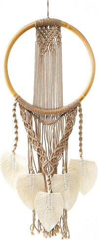 Large Black Dream Catcher Macrame with Woven Tassels Pom Poms & Beads Boho Wall Home Decor Gift - XL Size - 34" Long & 12" Wide in Kuwait