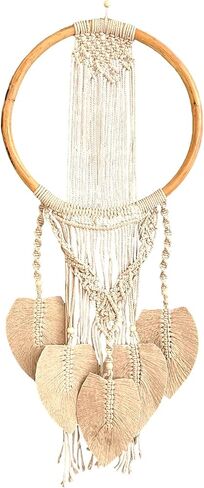 Large Black Dream Catcher Macrame with Woven Tassels Pom Poms & Beads Boho Wall Home Decor Gift - XL Size - 34" Long & 12" Wide in Kuwait