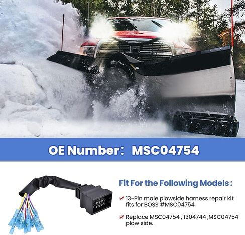 MSC04753 MSC04754 Snow Plow Wiring Harness Repair Kit 13 Pin Connector Fit Boss Snowplow Blade 13-Pin Plow and Vehicle Side Replace 1304745, 1304744, MSC03744, MSC03743, MSC04581 in Saudi Arabia