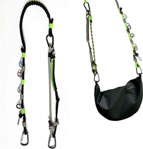 Black Purse Straps Replacement Crossbody, Paracord Woven Purse Bag Strap Adjustable Heavy Duty Shoulder Strap for Camera Cell Phone Water Bottle Canvas Rope Braided Bag Straps for Longchamp Handbag in Saudi Arabia
