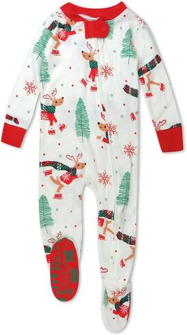 HonestBaby Non-Slip Footed Pajamas One-Piece Sleeper Jumpsuit Zip-Front Pjs 100% Organic Cotton for Baby Boys in Saudi Arabia