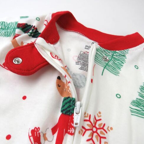 HonestBaby Non-Slip Footed Pajamas One-Piece Sleeper Jumpsuit Zip-Front Pjs 100% Organic Cotton for Baby Boys in Saudi Arabia