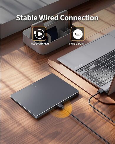 ProtoArc USB Trackpad for Windows 10/11, Wired Trackpad Mouse with High Precision Navigation, Ultra Slim Portable Aluminum Touchpad Mouse for Desktop/Laptop/Notebook Computer PC (Black) in Saudi Arabia