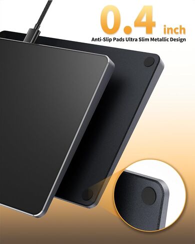 ProtoArc USB Trackpad for Windows 10/11, Wired Trackpad Mouse with High Precision Navigation, Ultra Slim Portable Aluminum Touchpad Mouse for Desktop/Laptop/Notebook Computer PC (Black) in Saudi Arabia