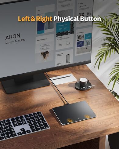 ProtoArc USB Trackpad for Windows 10/11, Wired Trackpad Mouse with High Precision Navigation, Ultra Slim Portable Aluminum Touchpad Mouse for Desktop/Laptop/Notebook Computer PC (Black) in Saudi Arabia