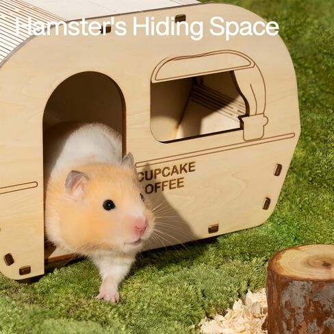 Hamster Hideout,Coffee Car for Small Animal Habitat Decor,Hamster Toys,Hamster Cage Accessories for Gerbil,Dwarf Hamster,Syrian Hamster (Only for Small Hamster) in Saudi Arabia