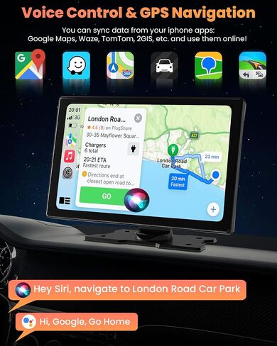 10.26 inch Wireless CarPlay Touchscreen for Car: 4K Dash Cam Car Play Screen with Carplay & Android Auto Portable Car Stereo 1080p Backup Camera Auto Brightness GPS Navigation Bluetooth Mirror Link in Saudi Arabia