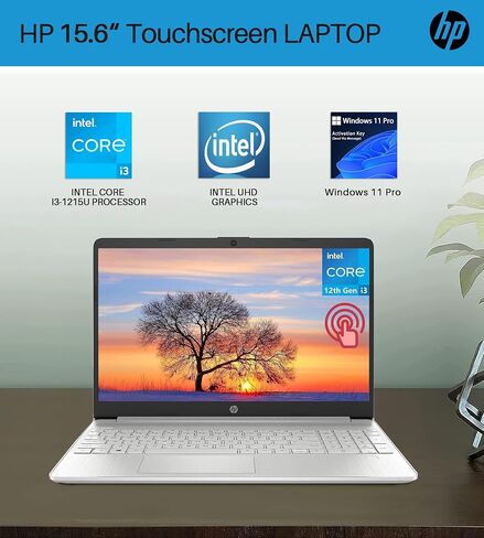 HP 2024 أحدث كمبيوتر محمول بشاشة لمس 15.6 بوصة - مع ترخيص Microsoft Office مدى الحياة، Intel i3-1215U، ذاكرة الوصول العشوائي 64 جيجابايت، 1 تيرابايت SSD، عمر بطارية طويل، Micro-Edge، بلوتوث، Wi-Fi، رفيع وخفيف، Windows 11 Pro in Saudi Arabia