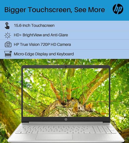 HP 2024 أحدث كمبيوتر محمول بشاشة لمس 15.6 بوصة - مع ترخيص Microsoft Office مدى الحياة، Intel i3-1215U، ذاكرة الوصول العشوائي 64 جيجابايت، 1 تيرابايت SSD، عمر بطارية طويل، Micro-Edge، بلوتوث، Wi-Fi، رفيع وخفيف، Windows 11 Pro in Saudi Arabia