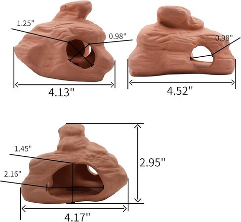 AnRui Ceramic Betta Fish Tank Accessories Decorations Natural Clay Hideout House Aquarium Cave Decor for Goldfish,Small Shrimp, Cichlid to Hide Play Breed Spawn in Kuwait