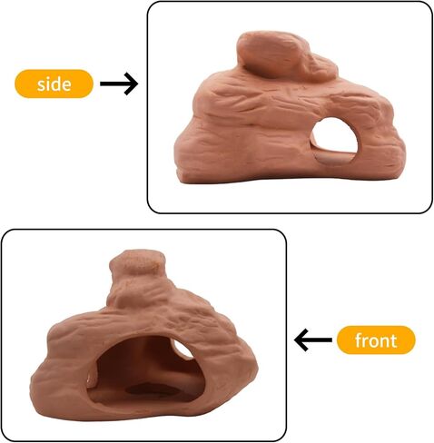 AnRui Ceramic Betta Fish Tank Accessories Decorations Natural Clay Hideout House Aquarium Cave Decor for Goldfish,Small Shrimp, Cichlid to Hide Play Breed Spawn in Kuwait