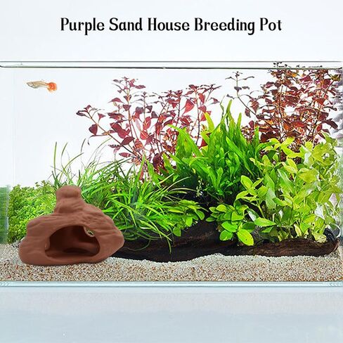 AnRui Ceramic Betta Fish Tank Accessories Decorations Natural Clay Hideout House Aquarium Cave Decor for Goldfish,Small Shrimp, Cichlid to Hide Play Breed Spawn in Kuwait