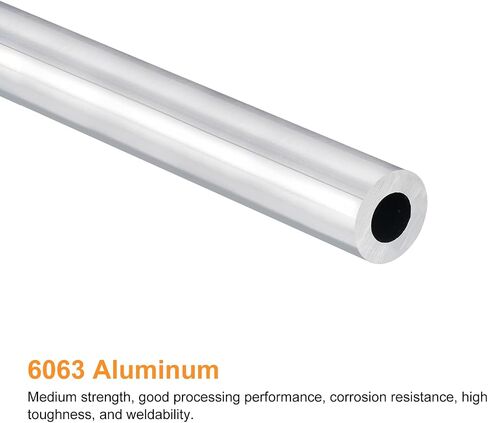 uxcell 6063 Aluminum Round Tube, 22mm OD 14mm Inner Dia 400mm Length Pipe Tubing for Industry DIY Projects in Saudi Arabia