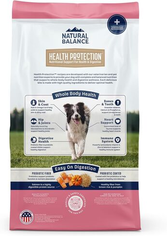 Natural Balance Health Protection Dry Dog Food – Whole Body Health, Easy on Digestion Dog Food Made with Salmon, Brown Rice & Pumpkin for Dogs - 22lbs. in Kuwait