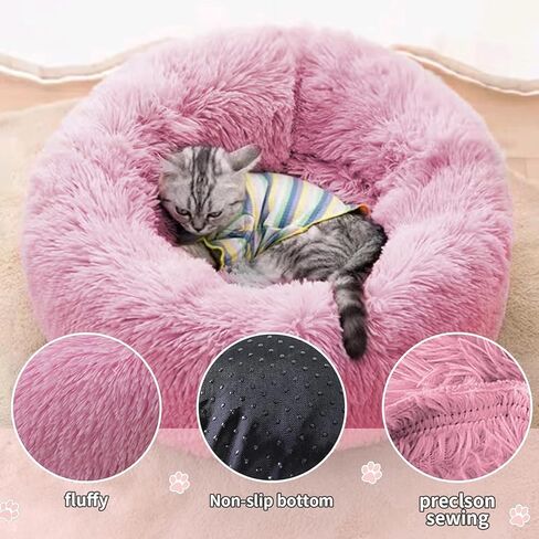 Dog Bed Cat Bed,Dog Bed Medium Size Dog,Cat Beds for Indoor Cats,Pet Bed for Small to Medium Sized Dogs and Cats,23.6 Inch Pet Bed for Small Dogs(Pink) in Saudi Arabia
