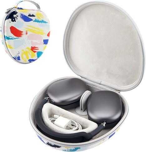 DDJ A Case for AirPod Max Supports Sleep Mode, Portable Protective Cover for Apple AirPods Max Pro, Travel Carrying Headphone Case for APM Accessories, Wireless Headphones Hard Storage Bag, Colorful in Kuwait