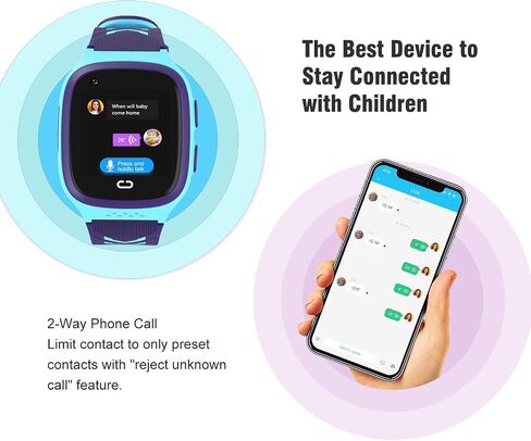 4G Kids Smart Watch GPS Tracker - ساعة ذكية مع مكالمات فيديو في اتجاهين و7 ألعاب ألغاز للدردشة الصوتية SOS وضع المدرسة عداد الخطى Geo-Fence شاشة تعمل باللمس وساعة ذكية للأولاد والبنات in Saudi Arabia