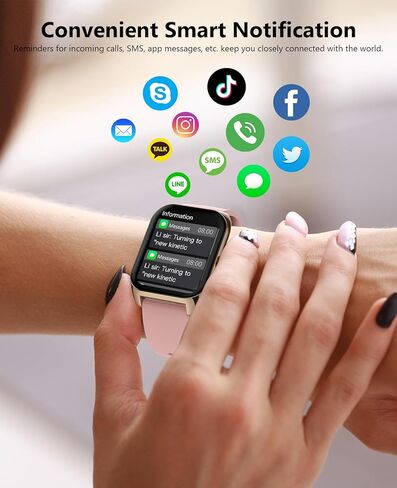 ساعة ذكية (الرد/إجراء مكالمة)، ساعة ذكية مقاس 2.02 بوصة مع جهاز مراقبة معدل ضربات القلب والأكسجين في الدم، ومتتبع اللياقة البدنية المقاوم للماء IP68، وأكثر من 100 وضع رياضي متوافق مع نظام التشغيل iOS Android للنساء والرجال in Kuwait