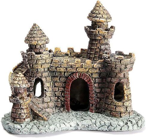 ديكورات خزان الأسماك، ديكورات حوض السمك على شكل قلعة من الراتنج، مخابئ كهف الأسماك على شكل قلعة عتيقة، ديكورات كبيرة لخزان الأسماك للخزان، زينة إكسسوارات حوض أسماك بيتا in Kuwait