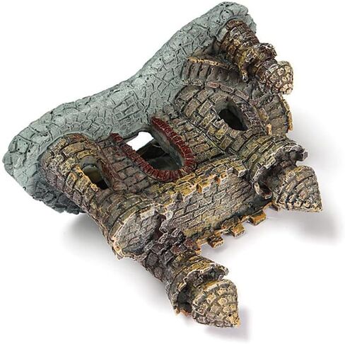 ديكورات خزان الأسماك، ديكورات حوض السمك على شكل قلعة من الراتنج، مخابئ كهف الأسماك على شكل قلعة عتيقة، ديكورات كبيرة لخزان الأسماك للخزان، زينة إكسسوارات حوض أسماك بيتا in Kuwait