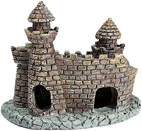 ديكورات خزان الأسماك، ديكورات حوض السمك على شكل قلعة من الراتنج، مخابئ كهف الأسماك على شكل قلعة عتيقة، ديكورات كبيرة لخزان الأسماك للخزان، زينة إكسسوارات حوض أسماك بيتا in Kuwait