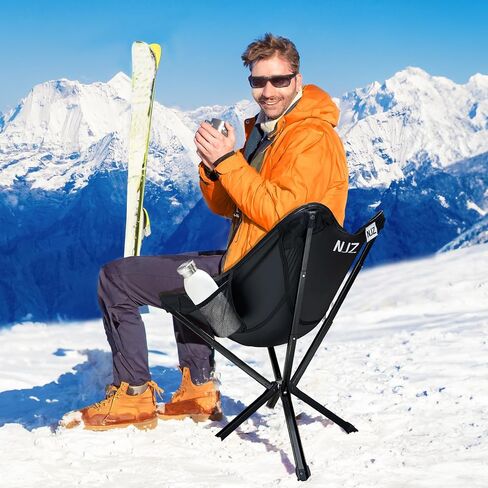Heavy Duty Folding Chair for Outside, Support 600 LBS, High Back Camping Chair for Adult with Side Pockets, Carry Bag, Perfect for Road Trip, Sports, Lawn, Outdoor Events, Blue in Saudi Arabia