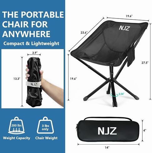 Heavy Duty Folding Chair for Outside, Support 600 LBS, High Back Camping Chair for Adult with Side Pockets, Carry Bag, Perfect for Road Trip, Sports, Lawn, Outdoor Events, Blue in Saudi Arabia