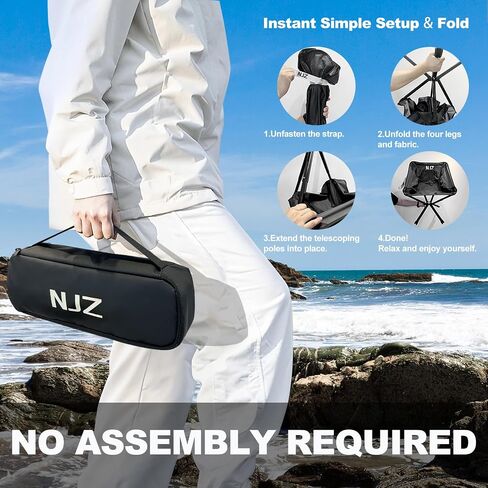 Heavy Duty Folding Chair for Outside, Support 600 LBS, High Back Camping Chair for Adult with Side Pockets, Carry Bag, Perfect for Road Trip, Sports, Lawn, Outdoor Events, Blue in Saudi Arabia
