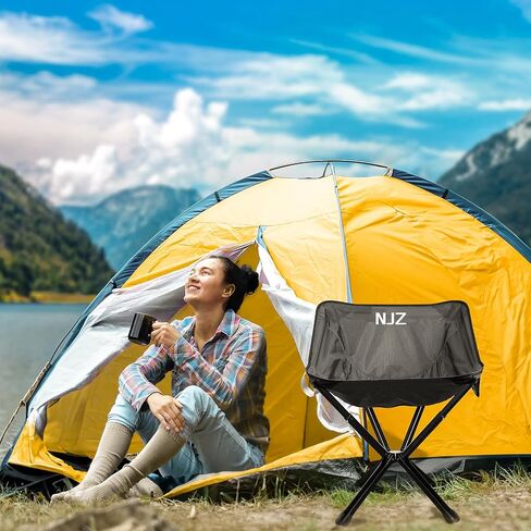 Heavy Duty Folding Chair for Outside, Support 600 LBS, High Back Camping Chair for Adult with Side Pockets, Carry Bag, Perfect for Road Trip, Sports, Lawn, Outdoor Events, Blue in Saudi Arabia