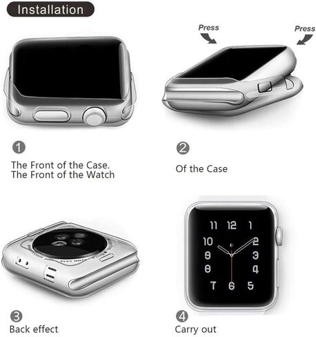 غطاء BOTOMALL ناعم للغاية ورفيع متوافق مع حافظة ساعة Apple 49 مم 46 مم 45 مم 44 42 41 40 38 مم، [بدون واقي شاشة] ممتص الصدمات الواقي iWatch خفيف الوزن من مادة TPU المرنة in Saudi Arabia
