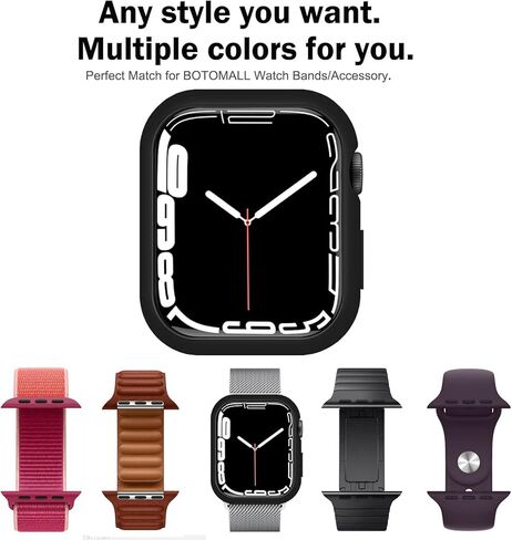 غطاء BOTOMALL ناعم للغاية ورفيع متوافق مع حافظة ساعة Apple 49 مم 46 مم 45 مم 44 42 41 40 38 مم، [بدون واقي شاشة] ممتص الصدمات الواقي iWatch خفيف الوزن من مادة TPU المرنة in Saudi Arabia