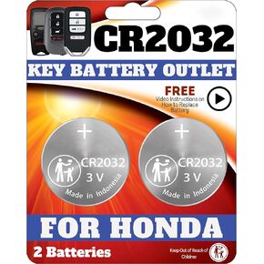 (2 Pack) CR2032 OEM Remote Key Fob Battery 2032 Replacement for Honda Check Fitment Guide (CR2032)