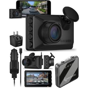 Garmin Dash Cam X110, Compact 1080p HD Dash Cam with a 140-degree Field of View, Built in Clarity Polarizer, Voice Controlled, GPS, 2.4" Display, Automatic Recording with Wearable4U Power Bank Bundle