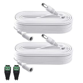 LONNKY 2 Pack 3FT 1M DC Power Extension Cable 5.5mm x 2.1mm, Universal DC 12V Power Extension Cable for Security Camera, LED Strip, CCTV IP Surveillance (2 Pack, Black)
