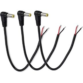 0.3M/1FT Short 18AWG 90 Degree DC Power Pigtail,1PCS 7A 5.5mm x 2.5mm Right Angle DC Power Cable Male Plug Pigtail for CCTV Camera,Surveillance in Kuwait