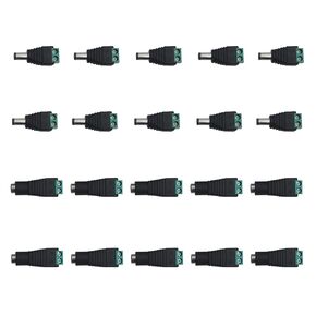FDXGYH 20 Pcs DC Power Connector 10 Pairs 5.5 mm x 2.5 mm Power Jack Adapter 10 Pcs Male and 10 Pcs Female Power Jack Plug for CCTV Security Camera Led Strip