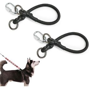 2 PCS Dog Leash Extension Chew Proof Heavy Duty Dog Leash Extender Leash Attachment Connect Leash Compatible with All Collars & Leashes for Small Medium and Large Dogs