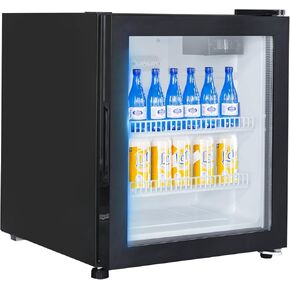 Back Bar Cooler with 2 Glass Sliding Doors, 7.4 cu.ft Commercial Counter Height Refrigerator with LED Lighting, Mini Fridge Cooler for Soda Drinks, Beer, Wine