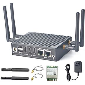 NanoPC-T6 Computer Mini WiFi Router, Office Home Smart IoT Gateway, Wireless Dual Band Router, Rockchip RK3588 CPU 6Tops NPU, 2X 2.5Gbe Ethernet Port, Support M.2 NVMe SSD Module (4+32GB Bundle)