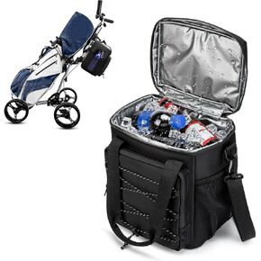 Cooler Bag, 12 Cans Capacity Insulated Leak Golf Cooler Bag, Collapsible Soft Portable Cooler Bag, Suitable for Golf carts and Push Cart,Soft-Sided Cooler for Picnic, Grocery, Beach, Camping, Travel