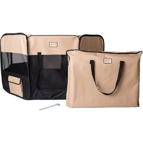 Armarkat Model PP003BGE-XL Portable Pet Playpen in Black and Beige Combo, Extra Large