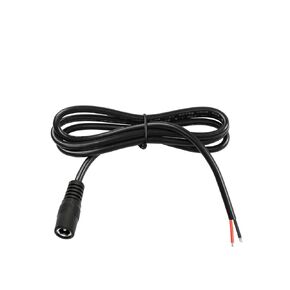 0.3M/1FT Short 22AWG DC Power Pigtail Barrel Plug 2.1mm x 5.5mm Female Connector,3A 5521 DC Female Plug to Bare Wire Open End for CCTV Security Camera, DC Supply Repair Adapter