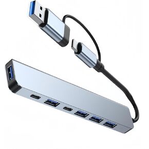 موزع USB C، محول ألومنيوم متعدد المنافذ 7 في 1 لجهاز MacBook Pro Air والمزيد من الأجهزة، متوافق مع أجهزة الكمبيوتر المحمولة USB C وأجهزة أخرى من النوع C in Kuwait