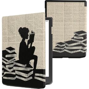 kwmobile Case Compatible with Pocketbook InkPad 4 / Color 3 / Color 2 / Vivlio InkPad 4 / InkPad Color 3 Case - eReader Cover - Cosmic Nature Blue/Grey/Black